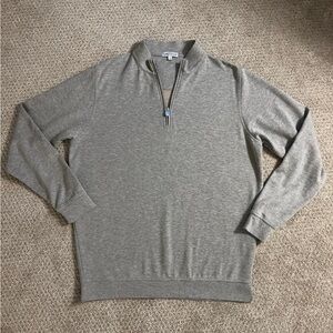 Peter Millar Men's Light Gray Quarter-Zip Sweater